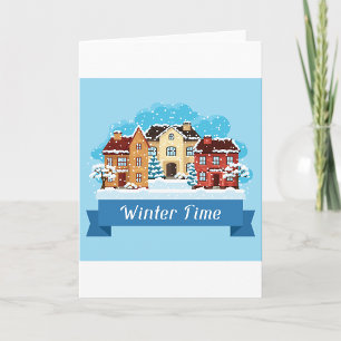 Winterse Tijd Sneeuwt Kaart