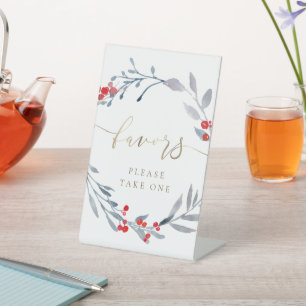 winterse waterverf bevoordeelt voetgangersbord reclamebord met voetstuk