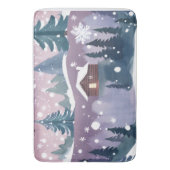 Winterse Waterverf sneeuwcabine Badmat (Voorkant Verticaal)