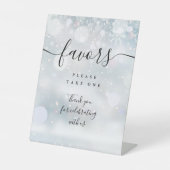 Winterse zwarte script tafel Favorieten Reclamebord Met Voetstuk (Voorkant)