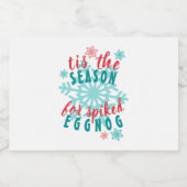 Winterseizoen Eggnog - citaat Word Art Likeurfles Etiket (Enkel label)