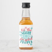 Winterseizoen Eggnog - citaat Word Art Likeurfles Etiket (Voorkant)