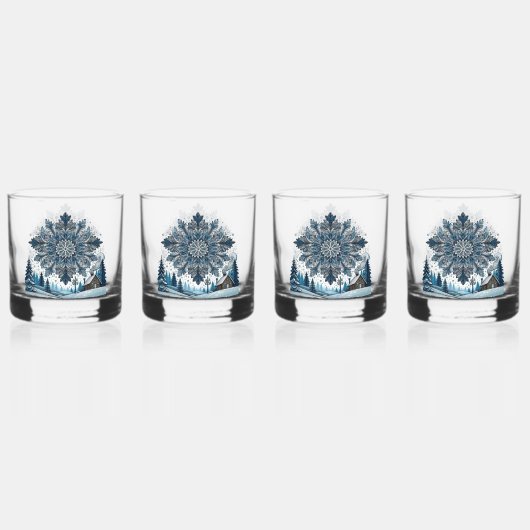 winterseizoen whisky glas (Voorkant)