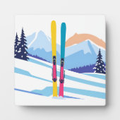 Winterski berg fotoplaat (Voorkant)