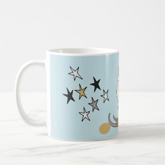 Winterskiër Snowman met sterren Koffiemok (Links)