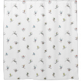 Winterskiërs in actie patroon douchegordijn (Voorkant)