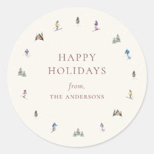 WINTERSKIHEUVELS Vakantie Ronde Sticker