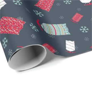 Winterslaapjes en sneeuwvlokken, kerst en feestdag cadeaupapier