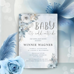 Wintersneeuw Baby Het is koud buiten Baby shower Kaart