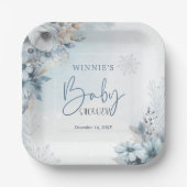 Wintersneeuw Baby Het is koud buiten Baby shower Papieren Bordje (Voorkant)