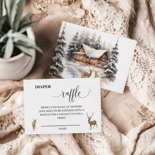 Wintersneeuw Baby Het is koud buiten luierraffel Informatiekaartje