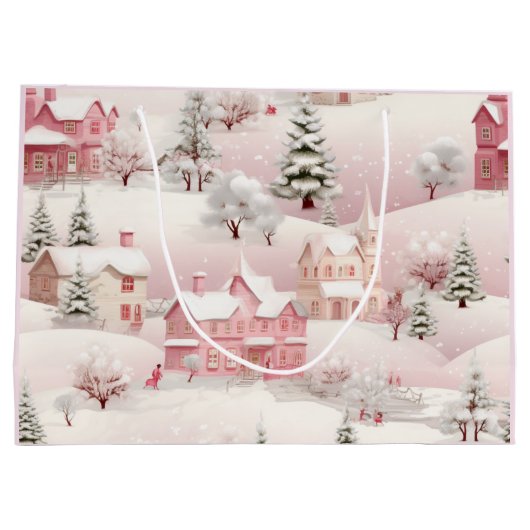 wintersneeuw dorp landschap groot cadeauzakje (Achterkant)