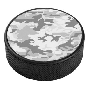 Wintersneeuw Grijs Camouflage, Militair, Leger Hockey Puck
