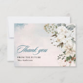 Wintersneeuw in liefde witte bloemige Bruidsmeisje Bedankkaart (Voorkant)