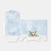 Wintersneeuw Koud Buiten Blauw Baby shower Herten Bedankdoosjes (Uitgevouwen)