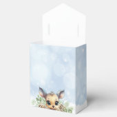 Wintersneeuw Koud Buiten Blauw Baby shower Herten Bedankdoosjes (Geopend)