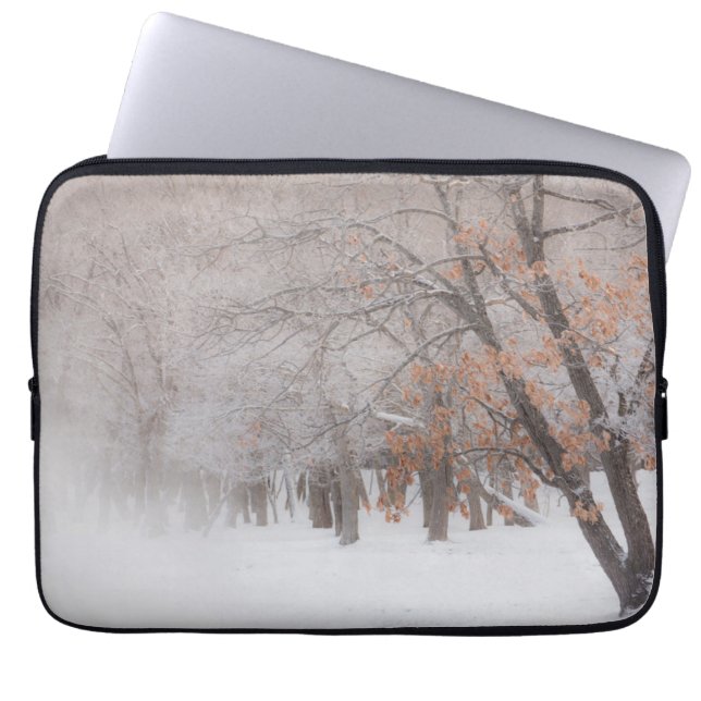 Wintersneeuw | Meer van Kussharo Laptop Sleeve (Voorkant)