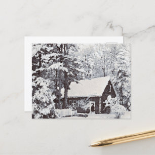 Wintersneeuw op het Briefkaart Boerderij