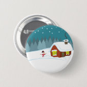 Wintersneeuw Ronde Button 5,7 Cm (Voorkant /achterkant)