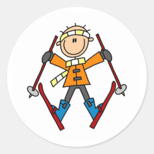 Wintersneeuw Ski Ronde Sticker