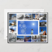 wintersneeuw sneeuwsneeuwwitlaag briefkaart (Voorkant / Achterkant)