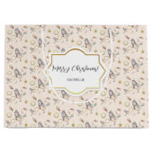 Wintersneeuw Sparrow Waterverf Golden Groot Cadeauzakje (Voorkant)