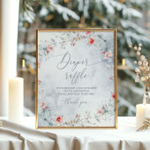 Wintersneeuw stoffige blauwe kerstluierverloting poster