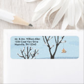 Wintersneeuw Vogels & Vogels Nest Adresetiketten Etiket (Insitu)