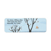 Wintersneeuw Vogels & Vogels Nest Adresetiketten Etiket (Voorkant)