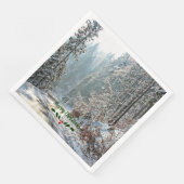 Wintersneeuw, vrolijk kerstfeest servet (Hoek)