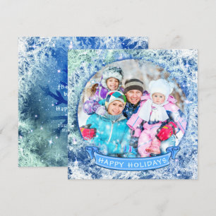 Wintersneeuw Wereldbol PRETTIGE FEESTDAGEN Kaart