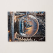 Wintersneeuw Wereldbol puzzel Legpuzzel (Horizontaal)