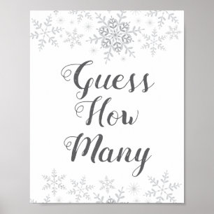 WintersneeuwBaby shower raad je hoeveel spelbreker Poster