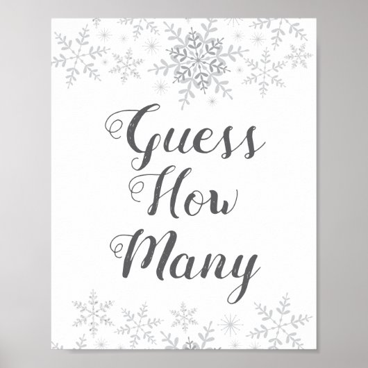 WintersneeuwBaby shower raad je hoeveel spelbreker Poster (Voorkant)