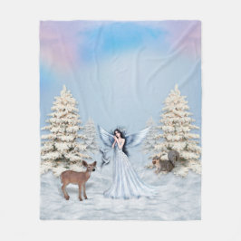 Wintersneeuwbaldebakens voor de scène fleece deken