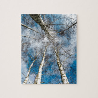 Wintersneeuwbomen Natuur blauwe hemden Legpuzzel