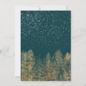 Wintersneeuwgroenblauw huwelijk kaart (Achterkant)