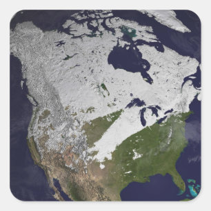 WintersneeuwHoesje op het noordelijk halfrond Vierkante Sticker