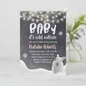 Wintersneeuwkonijn Rustic Schoolbord Baby Shower Kaart (Staand voorkant)