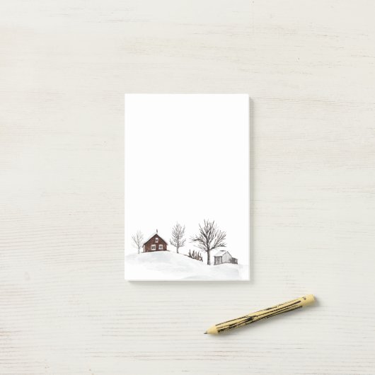 Wintersneeuwlandschap Post-it® Notes (Op bureau)