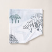 Wintersneeuwlandschapskunst Bad Handdoek (Wasdoekje)