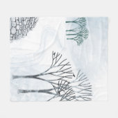 Wintersneeuwlandschapskunst Fleece Deken (Voorkant (Horizontaal))