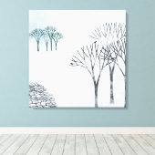 Wintersneeuwlandschapsschildering Canvas Afdruk (Insitu (Houten vloer))