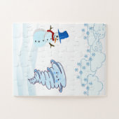 wintersneeuwpop en windpuzzel legpuzzel (Horizontaal)