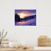 Wintersneeuwscène in Italië Poster (Keuken)