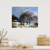 Wintersneeuwscène Poster (Keuken)