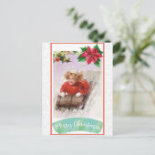 wintersneeuwslaapstand met kerstmis briefkaart (Staand voorkant)