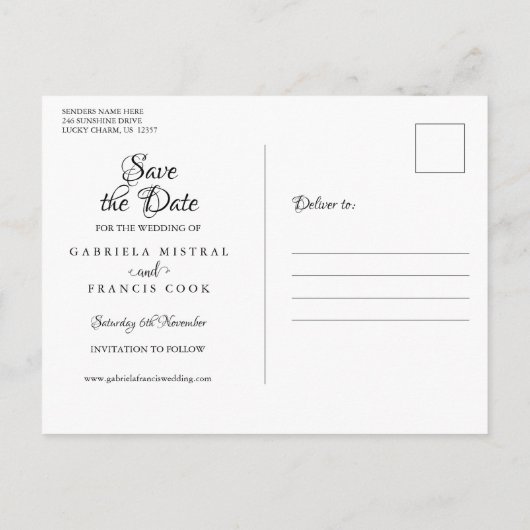 Wintersneeuwvlokken Bewaar de Datum Aankondigingskaart (Achterkant)