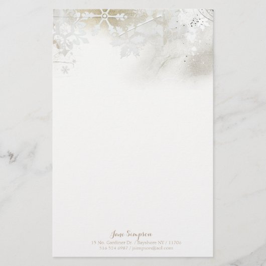 Wintersneeuwvlokken Briefpapier (Voorkant)