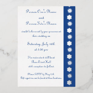 Wintersneeuwvlokken in Blue Folie Invitation Uitnodiging
